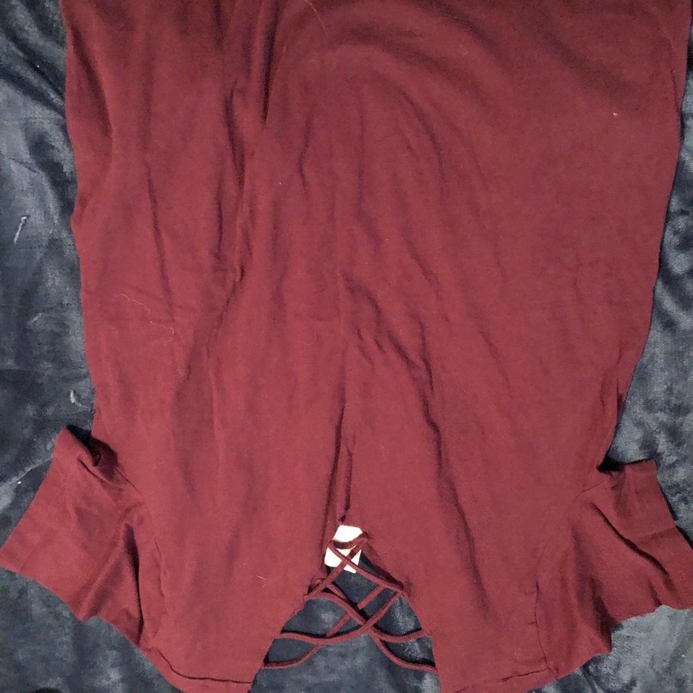 2 PInk shirts maroon and black